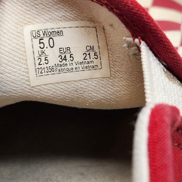 Vans Red and White Checkered Athletic Shoes - Picture 7 of 10